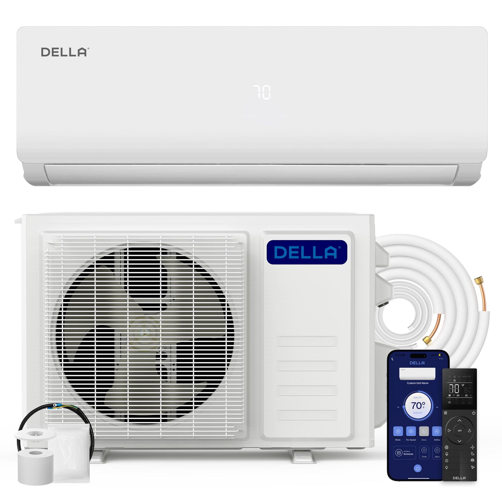 DELLA Vario Series 36,000 BTU 3 Ton 19 SEER2 Ductless Mini Split AC, Pre-Charged Heat Pump, Energy Efficient Inverter System, Work with Alexa, Cools up to 2500 Sq.Ft, 16.4ft Installation Kit