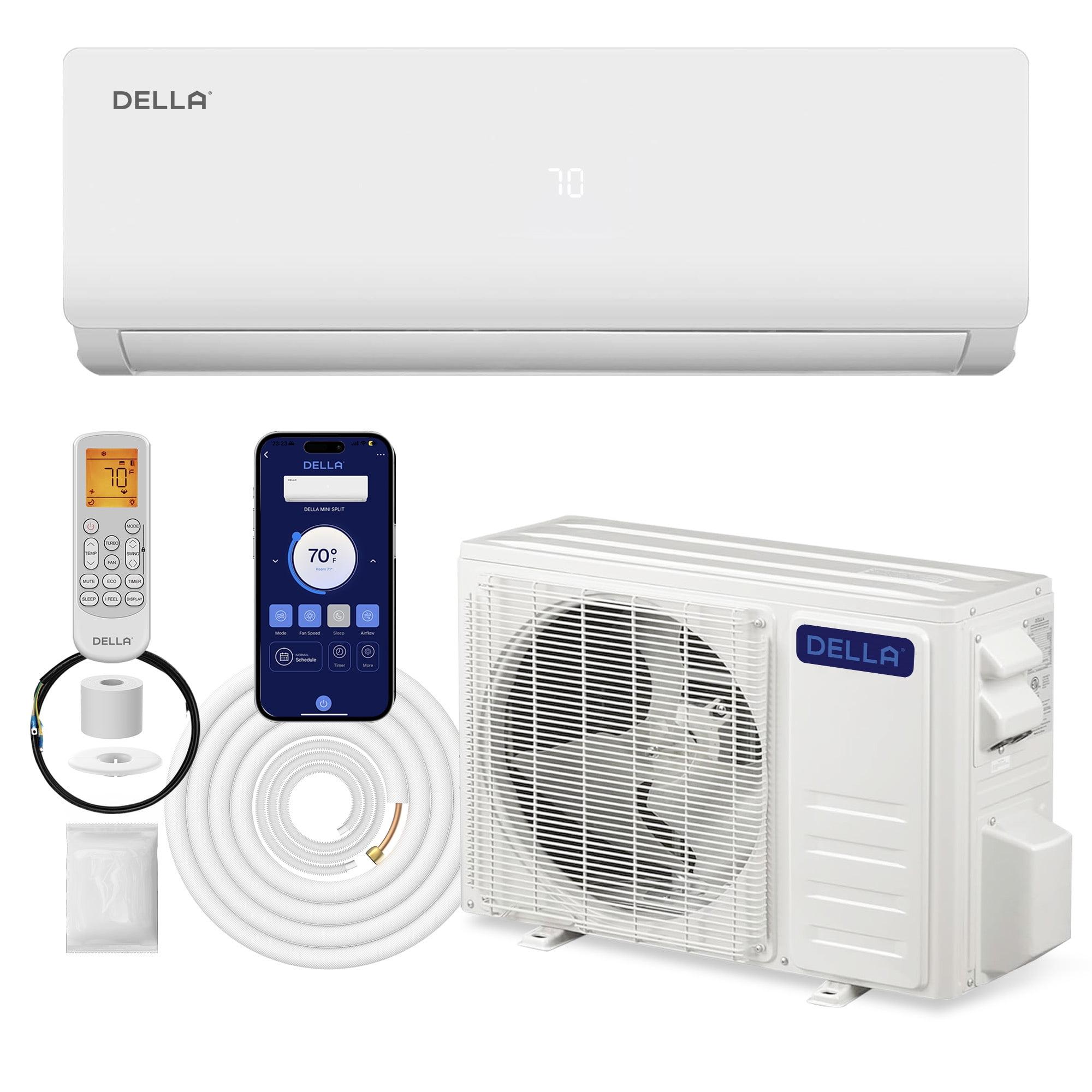 DELLA 9000 BTU White Mini Split Air Conditioner with Heat Pump and Remote