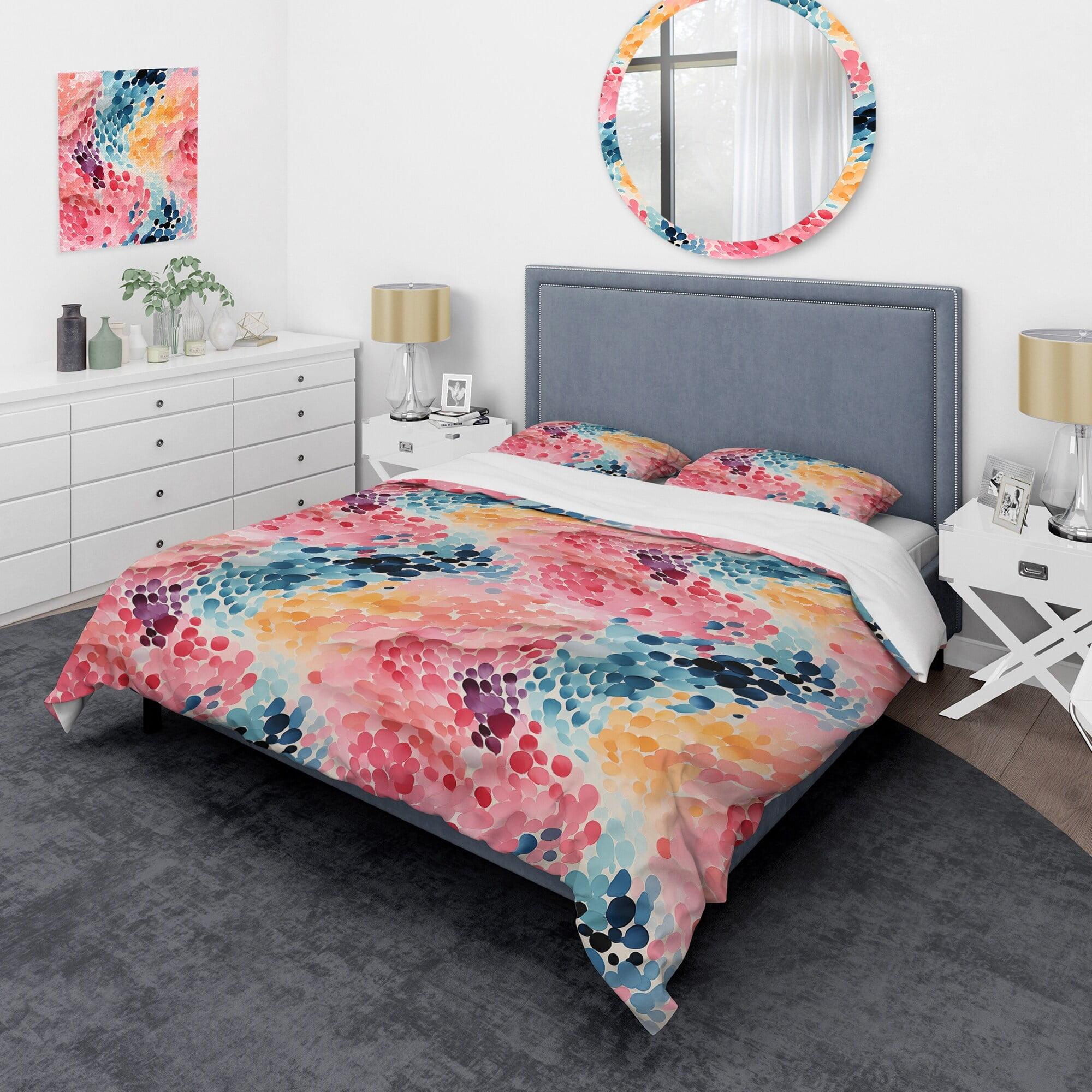 Watercolor Eccentricity Pink And Blue I No Abstract Duvet Cover Set
