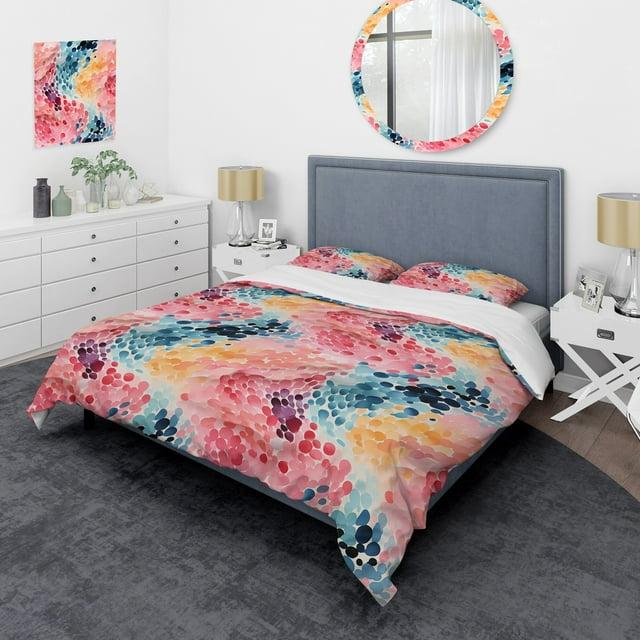 Watercolor Eccentricity Pink And Blue I No Abstract Duvet Cover Set