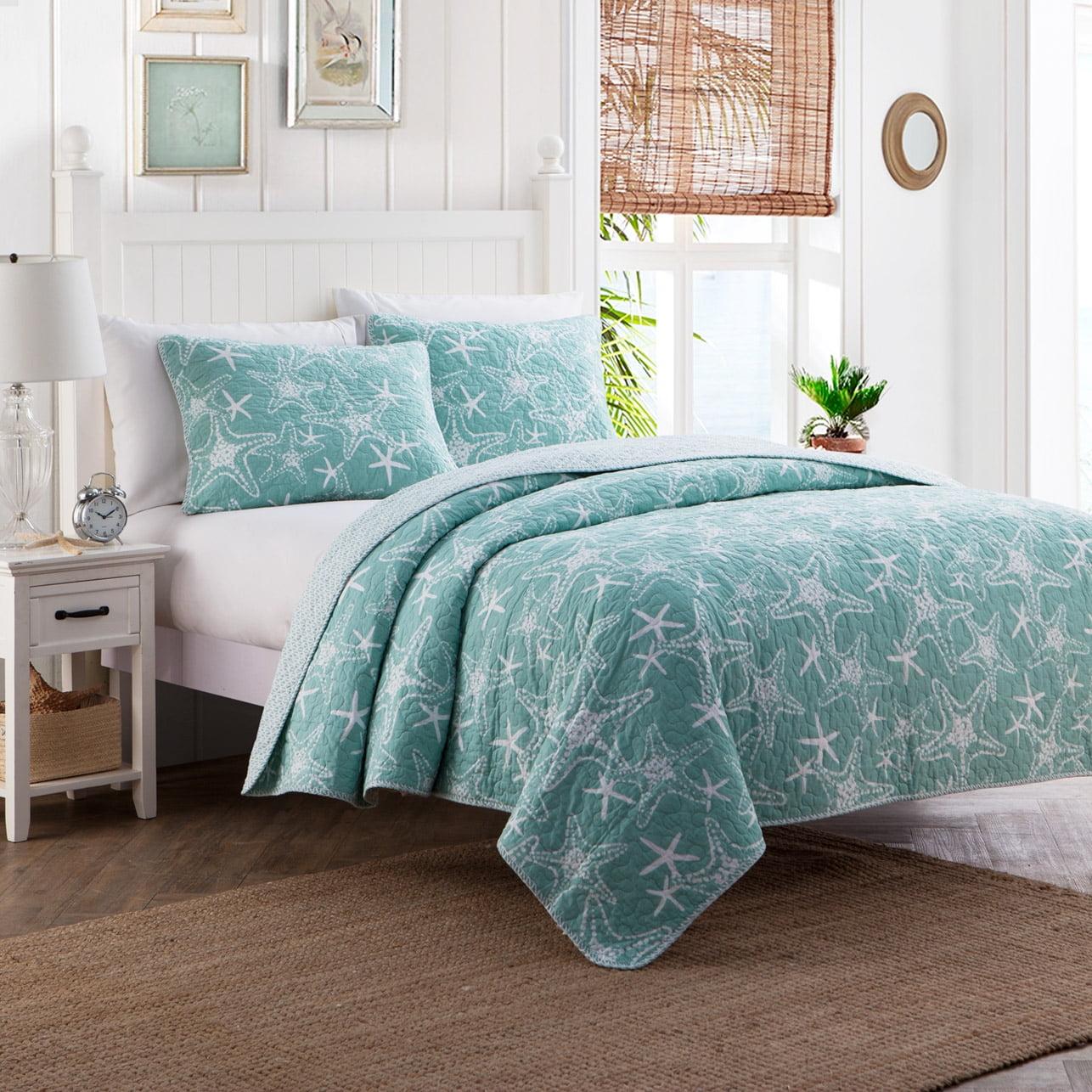 Design Studio DESIGN STUDIO Starfish Aqua All-Season Reversible Cotton Quilt Set