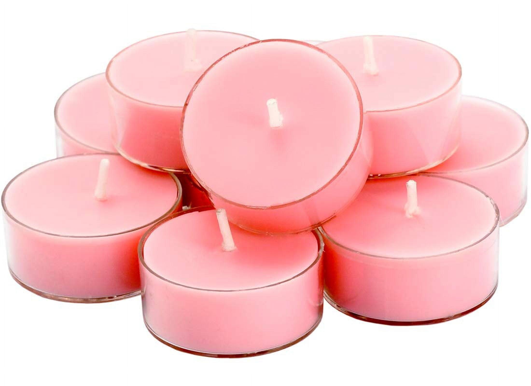 Romantic Rose Pink Soy Tealight Candles Set of 12