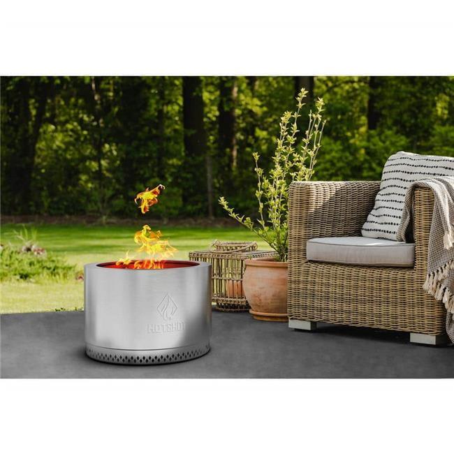 HotShot 26.78" Stainless Steel Smokeless Wood Burning Fire Pit