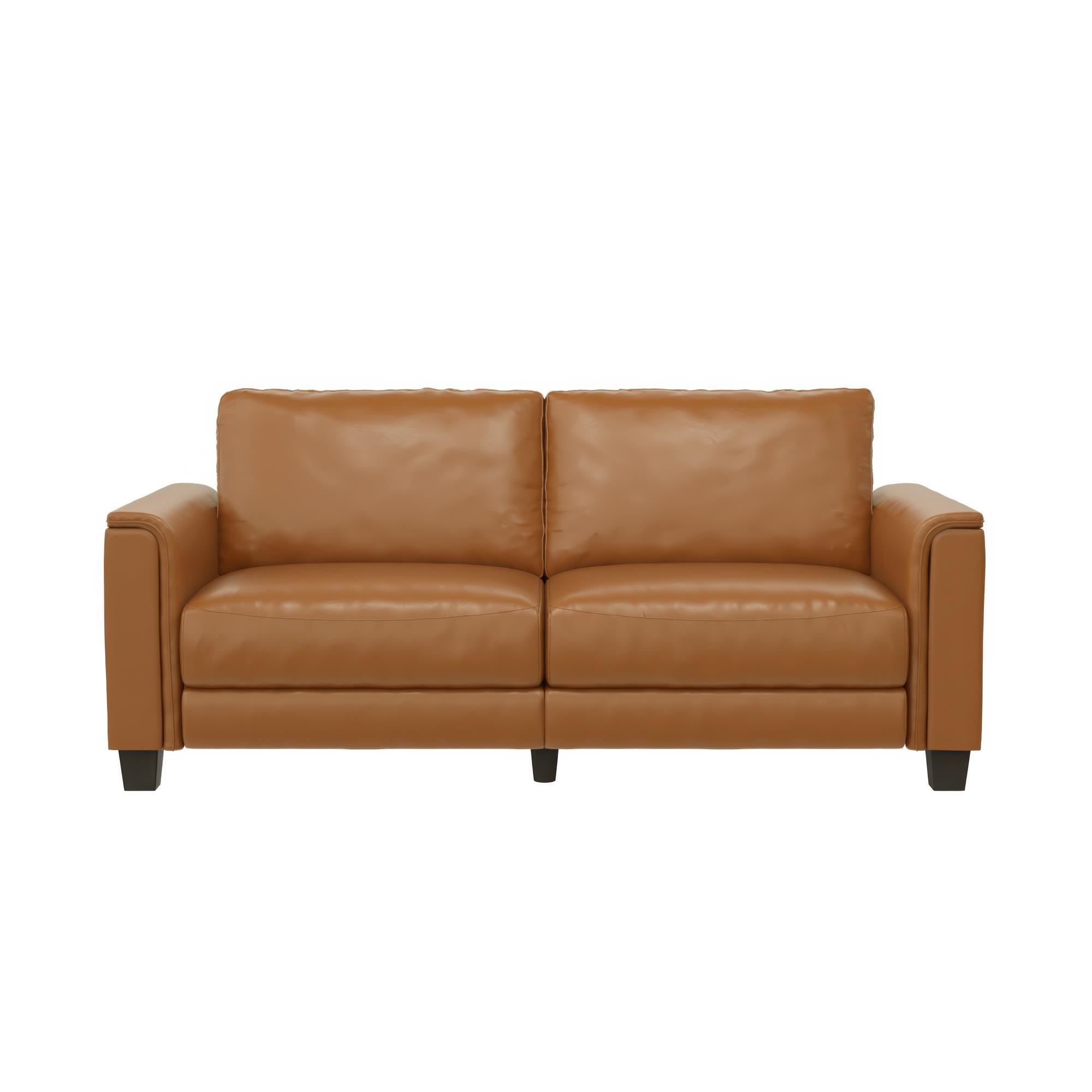 DHP Colton 3-Seater Upholstered Sofa, Camel Faux Leather