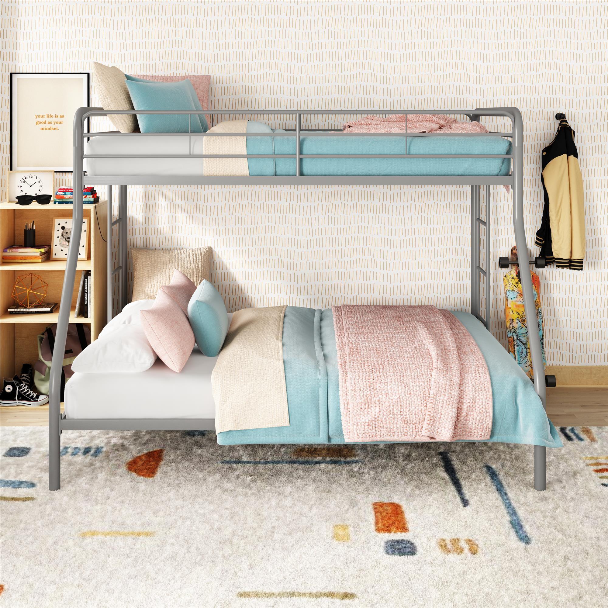 DHP Dusty Twin over Full Metal Bunk Bed, Silver