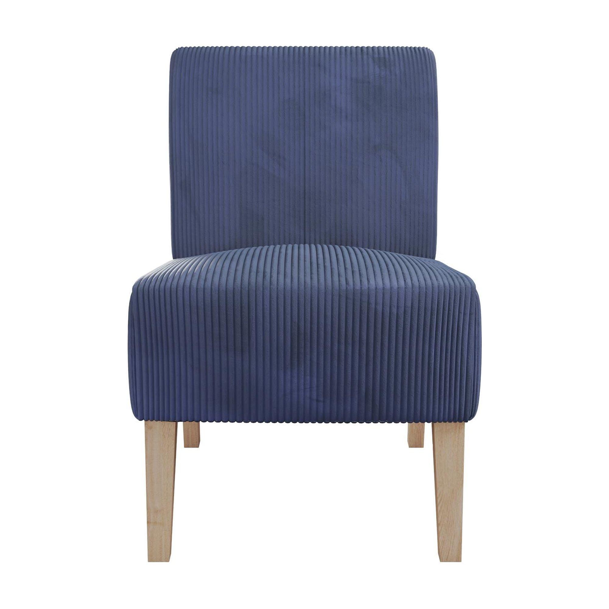 DHP Hazen Armless Upholstered Accent Chair, Navy Corduroy