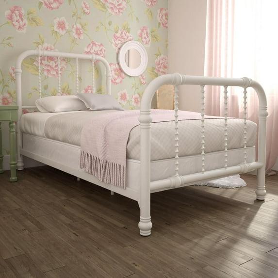 DHP Jenny Lind Metal Bed, White, Twin