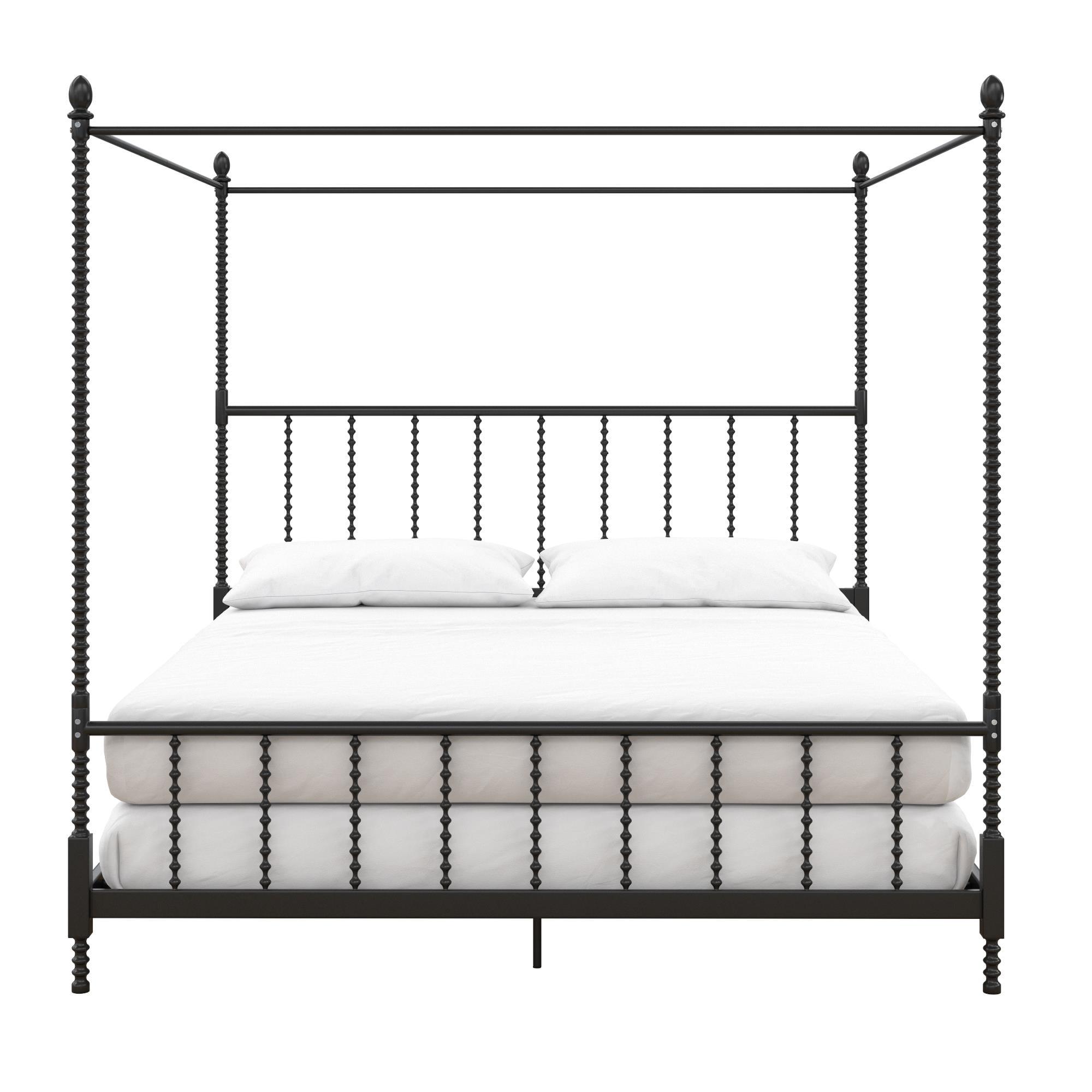 DHP Jenny Lind Metal Canopy Bed, King, Black