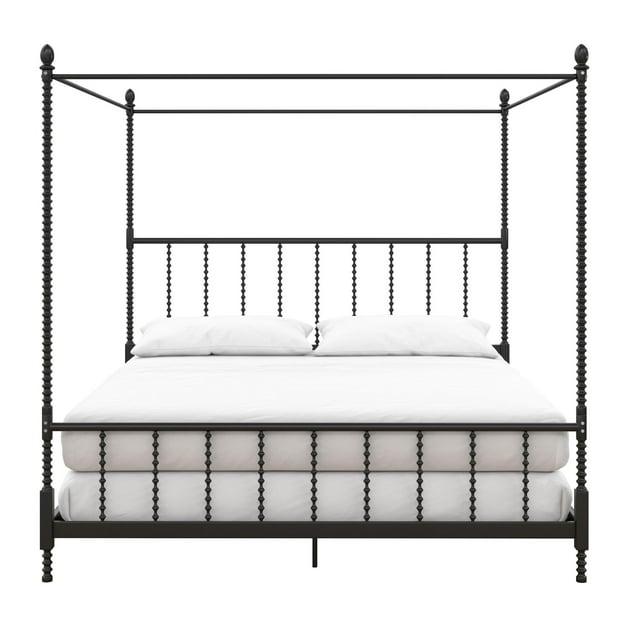 DHP Jenny Lind Metal Canopy Bed, King, Black