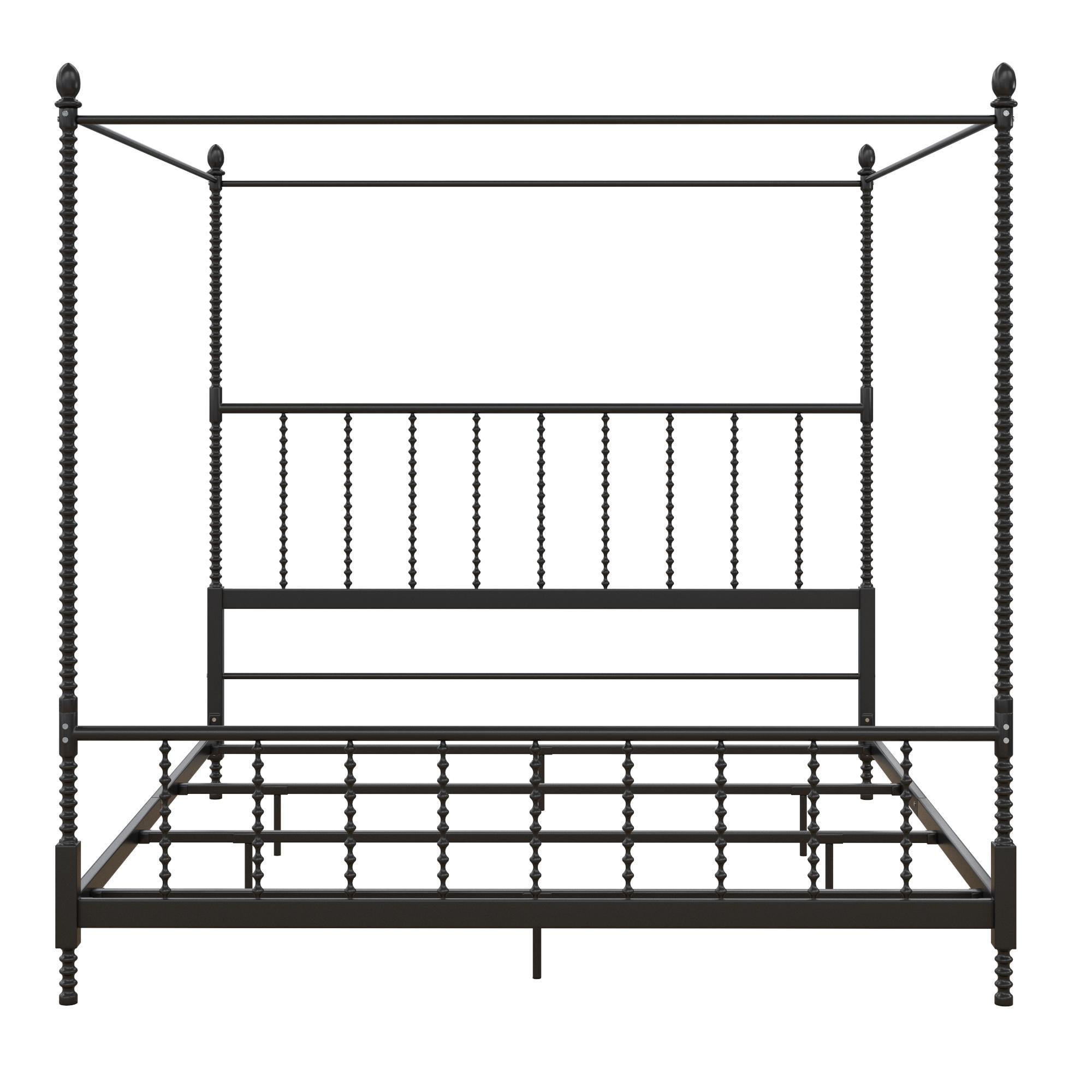 DHP Jenny Lind Metal Canopy Bed, King, Black