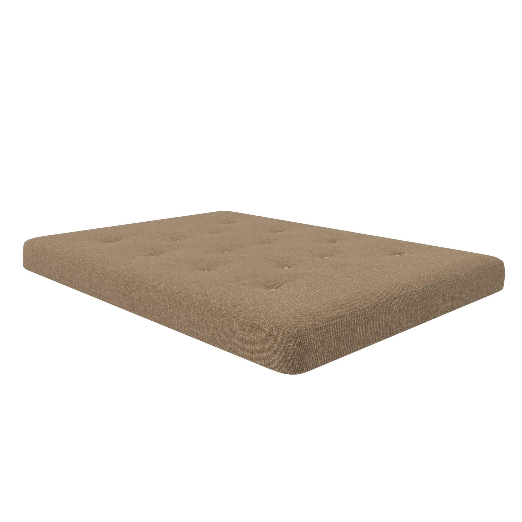 DHP Trule 6-Inch Bonnell Coil Futon Mattress, Polyester Linen, Full, Tan