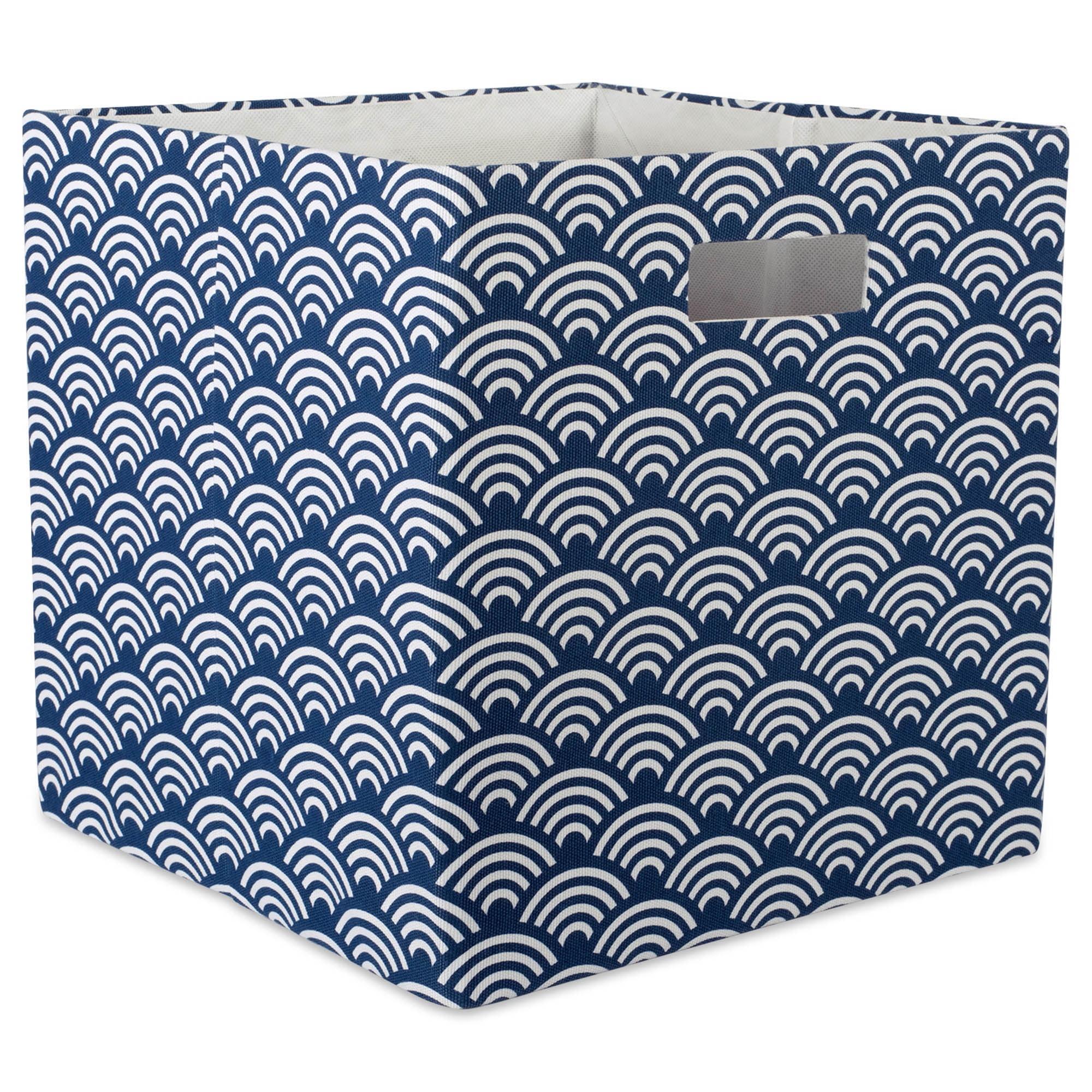 DII Polyester Cube Waves Nautical Blue Square