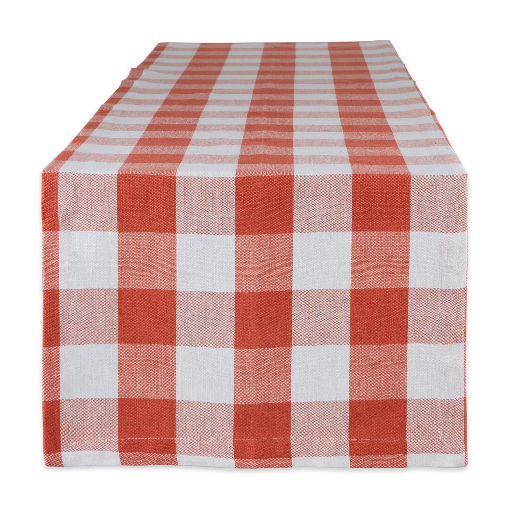 Vintage Red and White Cotton Buffalo Check Table Runner