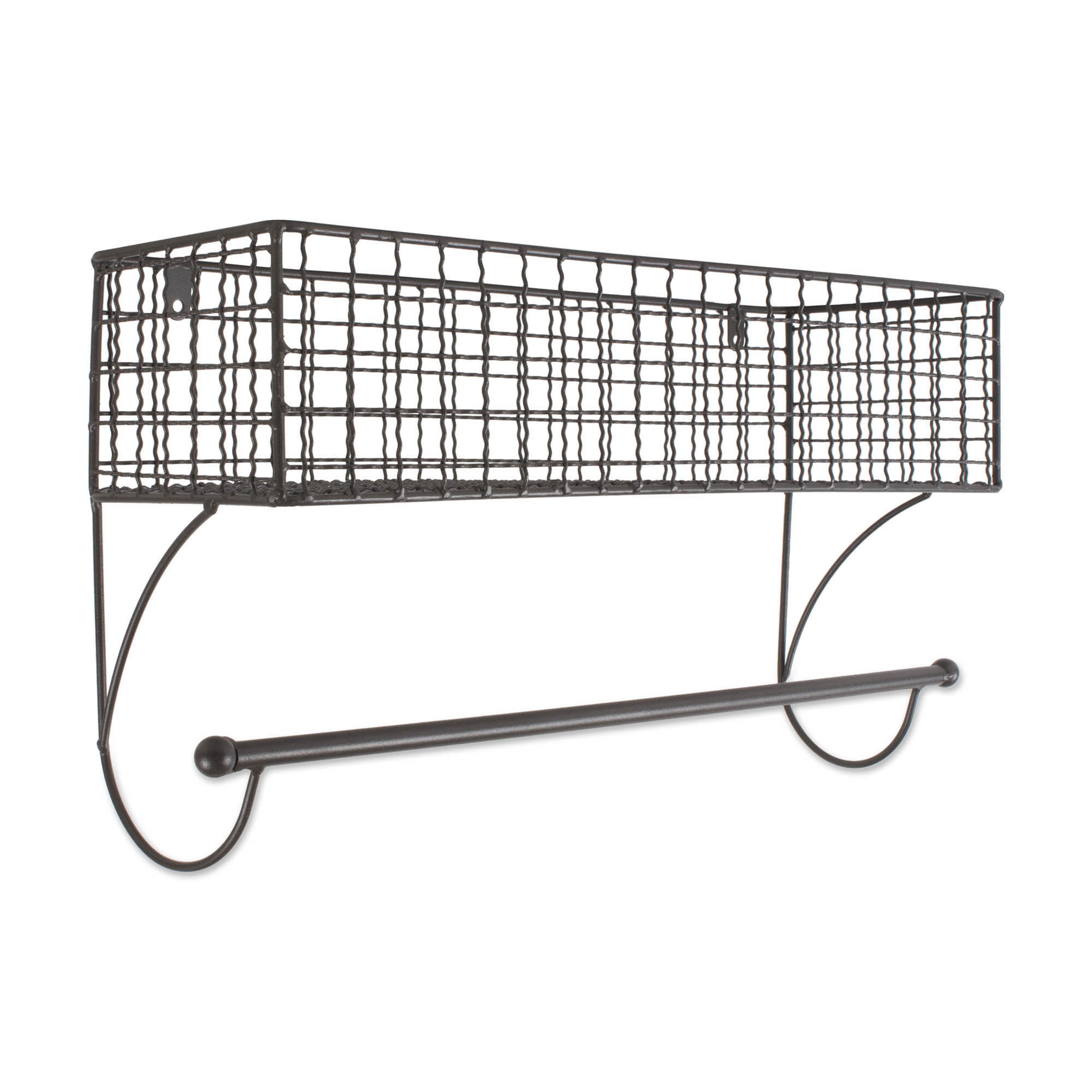 DII 5.5" Modern Style 100 Percent Iron Large Towel Rack in Gray Finish