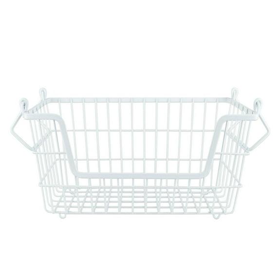 DII 6x13" Rectangle Modern Metal Small Sturdy Design Basket in White