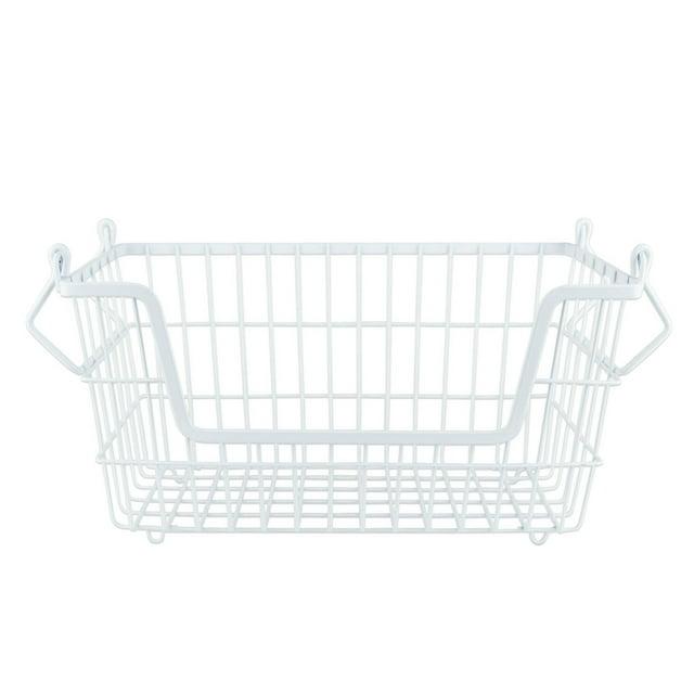 DII 6x13" Rectangle Modern Metal Small Sturdy Design Basket in White
