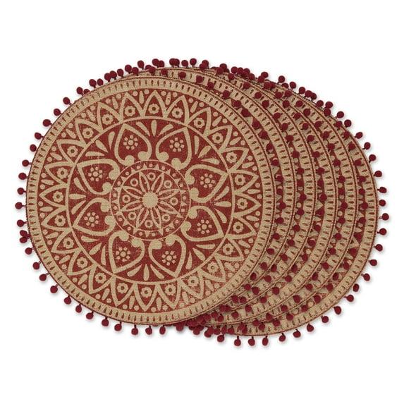 Dart Jute Geometric Round Placemat (Set of 6)