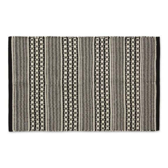 Design Imports Modern Dobby Stripe - Black - 2 X 3 Ft