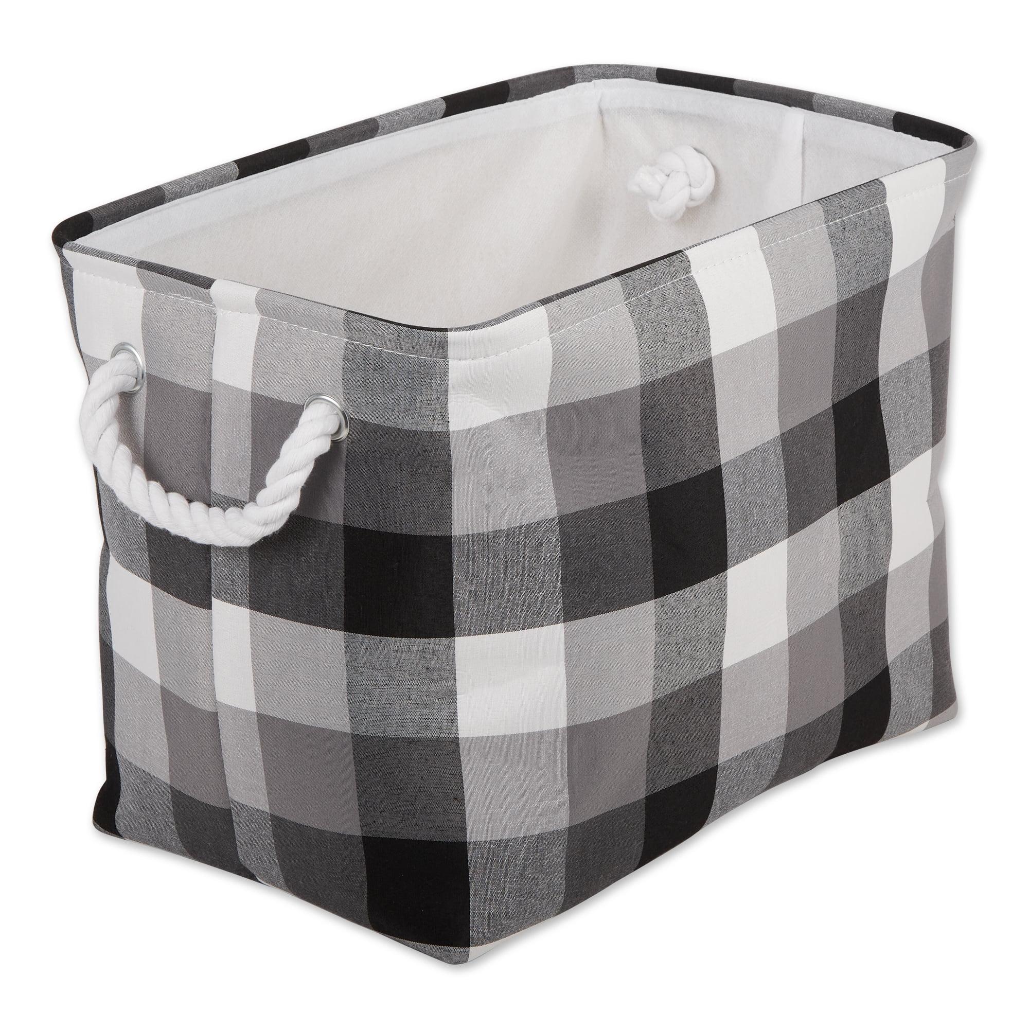 Collapsible Kids' Fabric Cube Storage Bin 16x10x12" - Tri Color Black