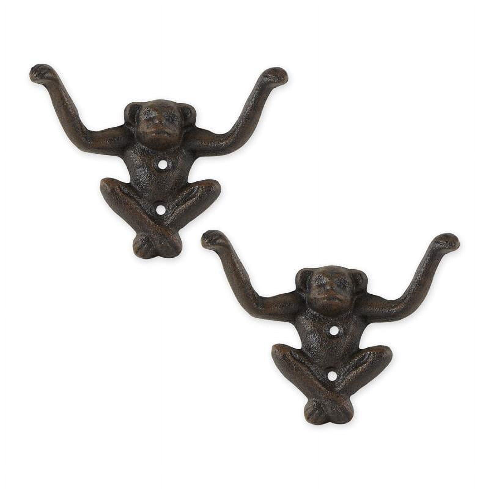 DII Cast Iron Collection Decorative Wall Hook Set, Monkey, 2 Count