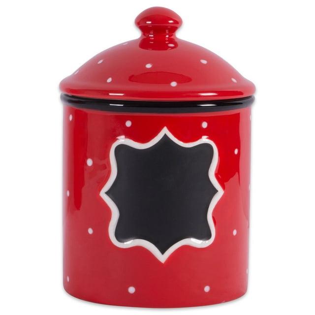 DII Ceramic Red Canister Small