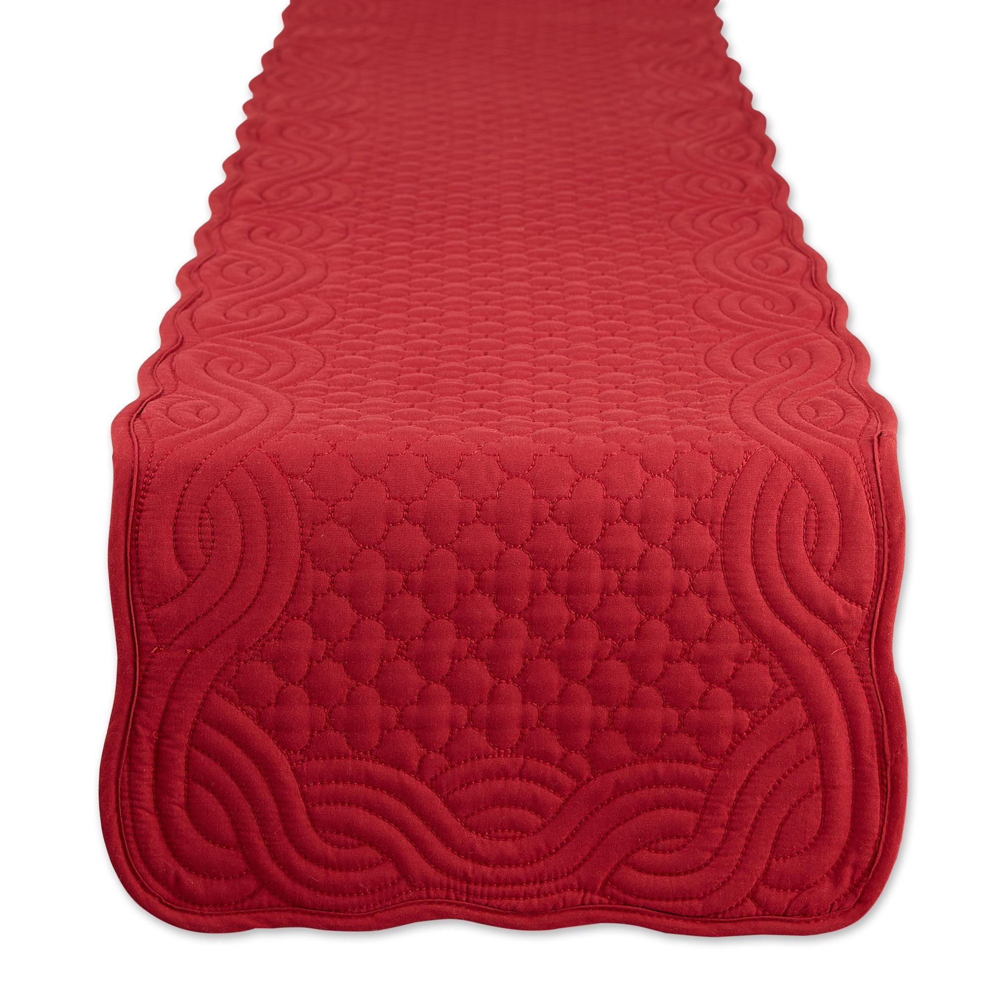 DII Cranberry Quilted Farmhouse Table Runner