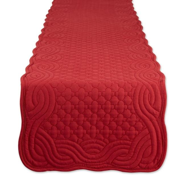 DII Cranberry Quilted Farmhouse Table Runner