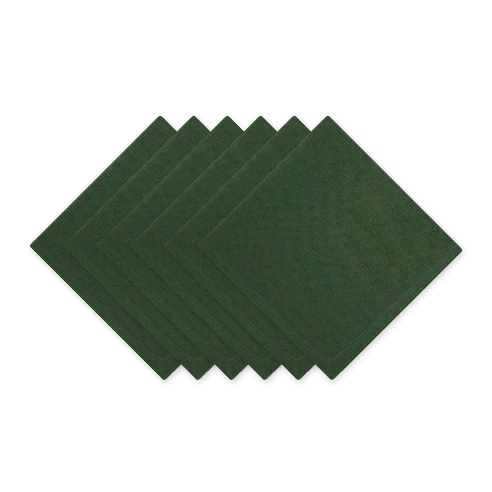 Design Imports  Solid Cotton Napkin Set 6 Piece, Dark Green, 20X20"