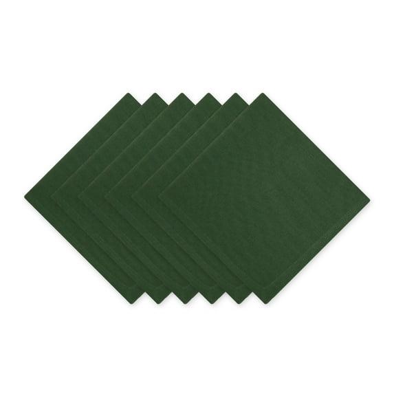 Design Imports  Solid Cotton Napkin Set 6 Piece, Dark Green, 20X20"