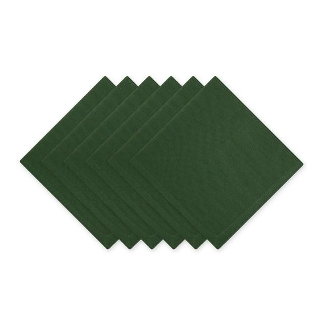 Design Imports  Solid Cotton Napkin Set 6 Piece, Dark Green, 20X20"
