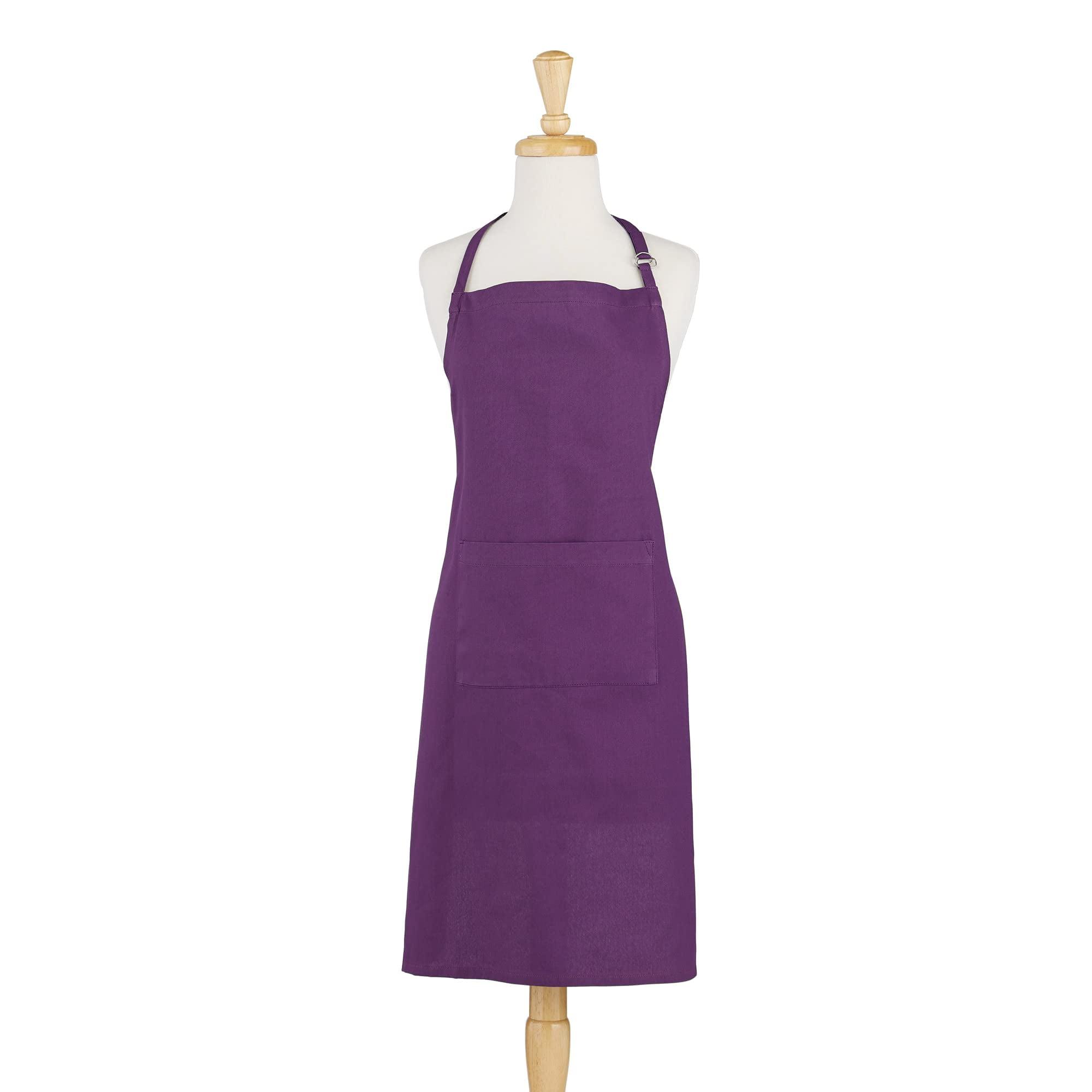 DII Everyday Basic Kitchen Collection, Plus Size Apron, Eggplant
