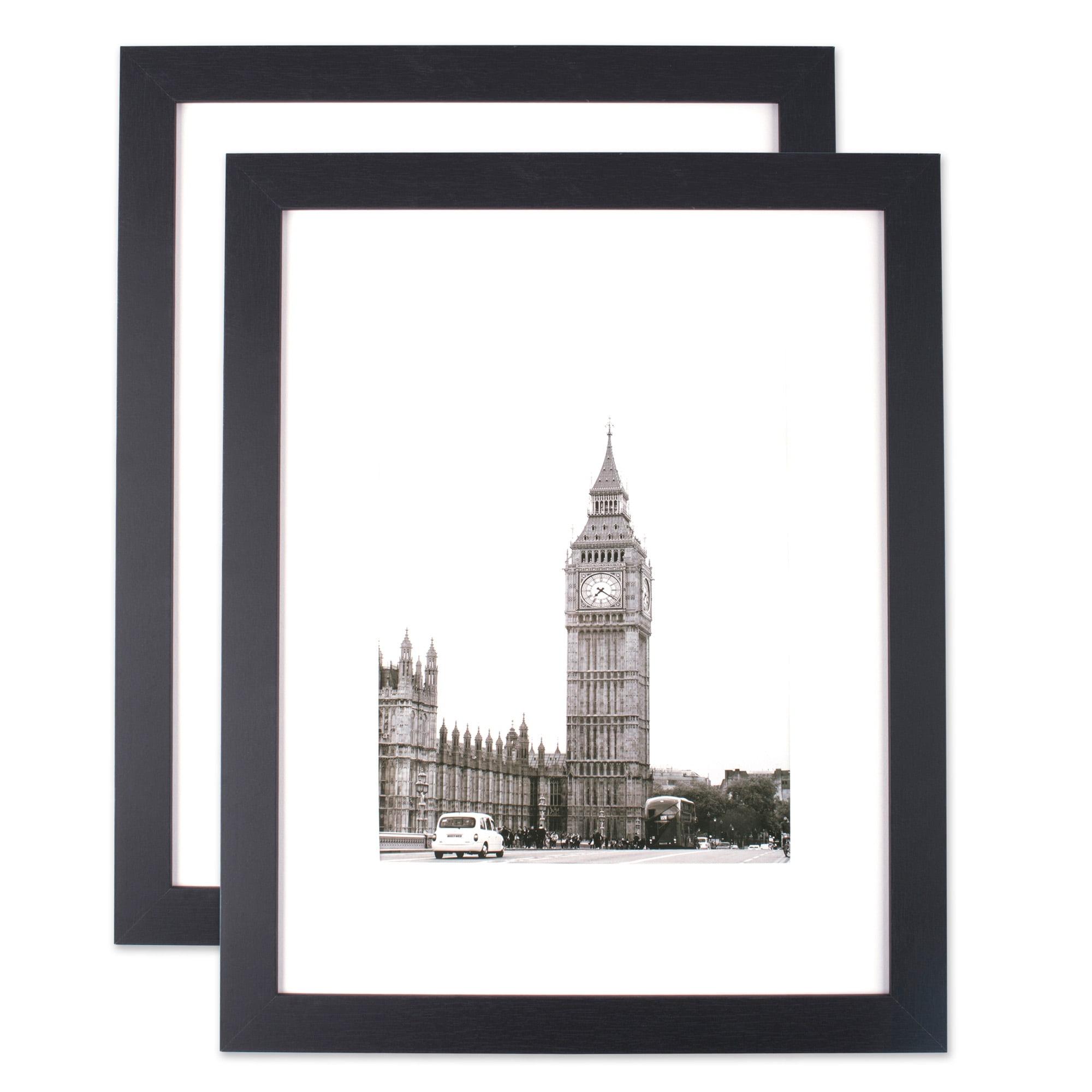 Black Wood 11x14 Picture Frame Set with Glass Cover