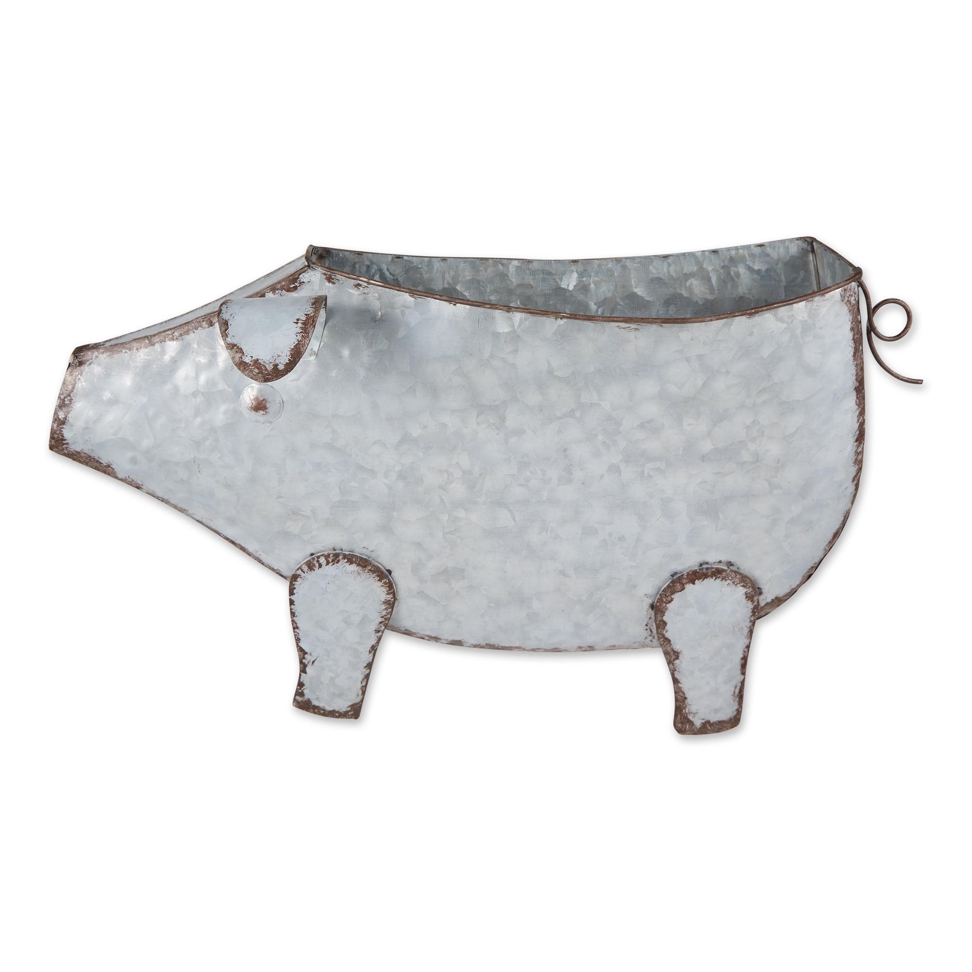 Galvanized Iron Pig Wall Planter for Indoor and Outdoor