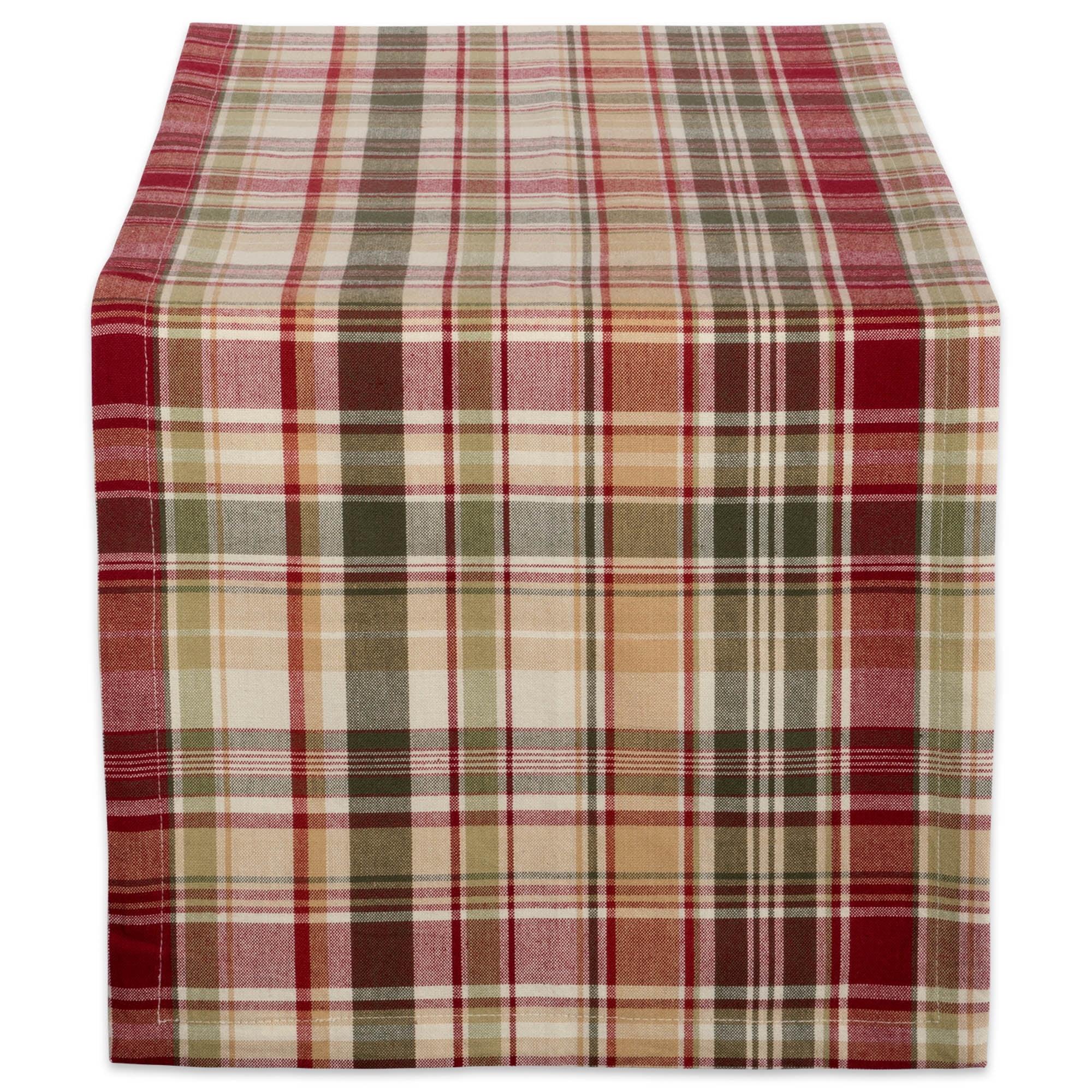 DII Give Thanks Plaid Table Runner, 72 x 14", 100% Cotton