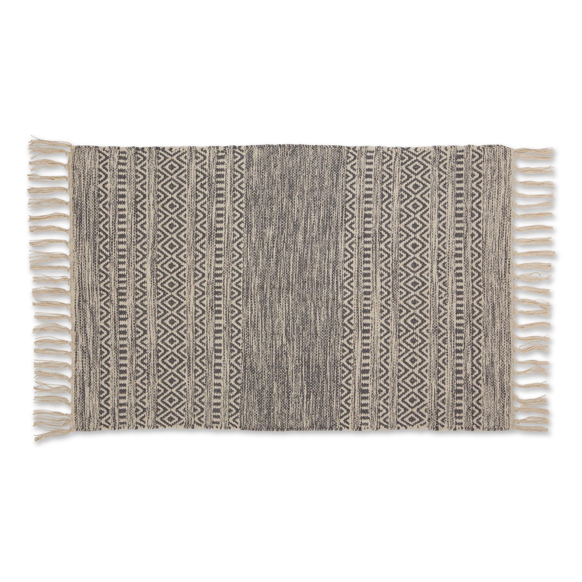DII Gray Textured Dobby Hand-Loomed Rug 2x3 Ft
