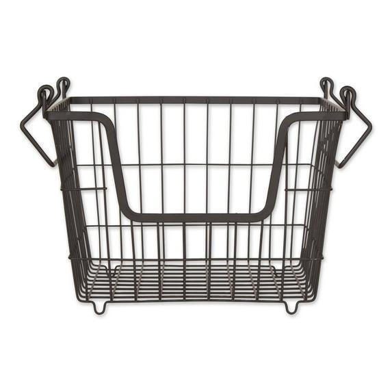 DII Contenedor de Almacenamiento Utilitario Apilable de Malla de Alambre Metálico Mediano, 11x11x8", Negro