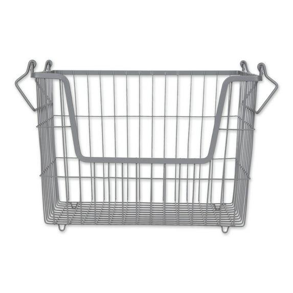 Metal Basket Cool Gray Rectangle Medium 13X11X9