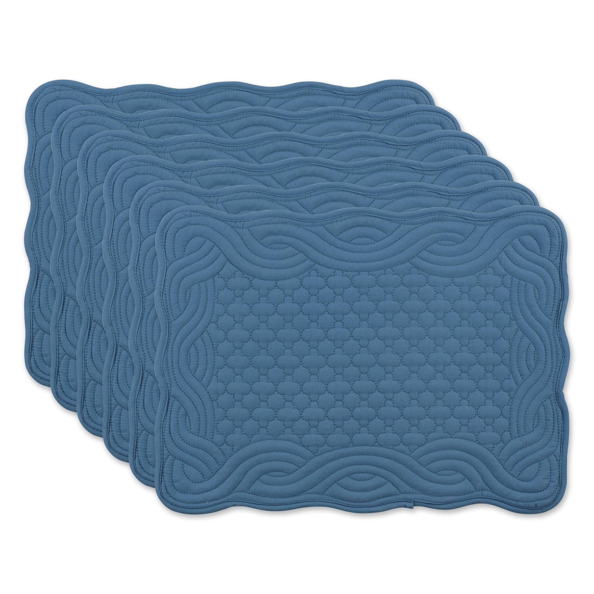 French Blue Quilted Farmhouse Placemat (Set of 6)