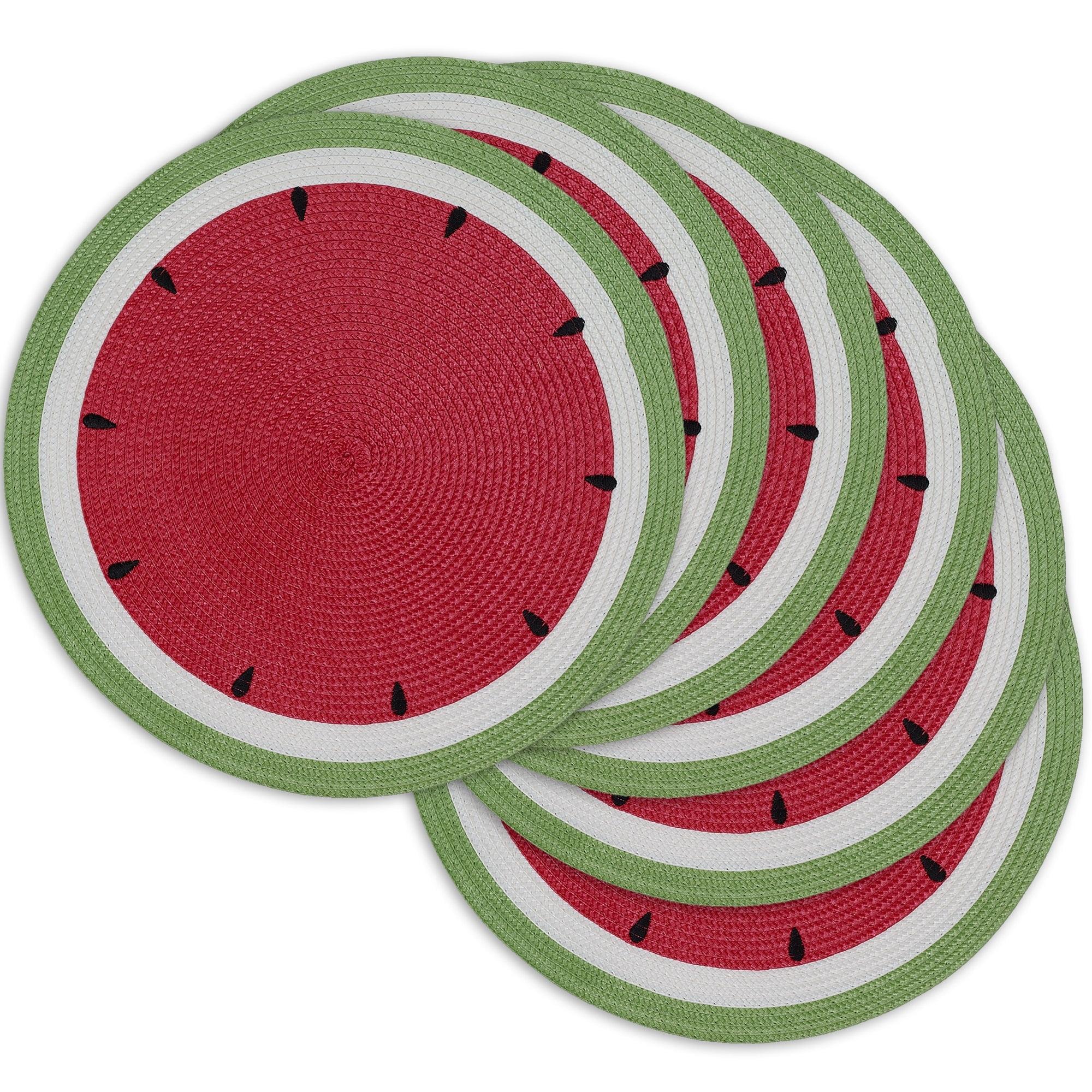 DII Modern Plastic Summer Day Watermelon Placemat in Red (Set of 6)