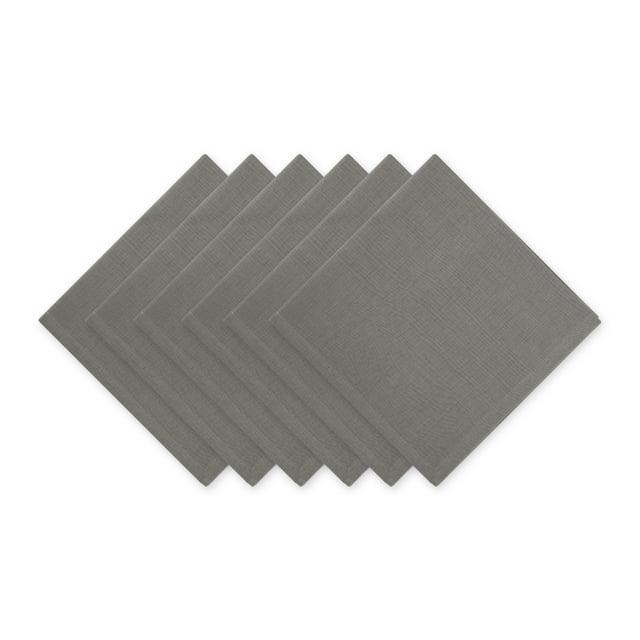 Design Imports  Solid Cotton Napkin Set 6 Piece, Gray, 20X20"