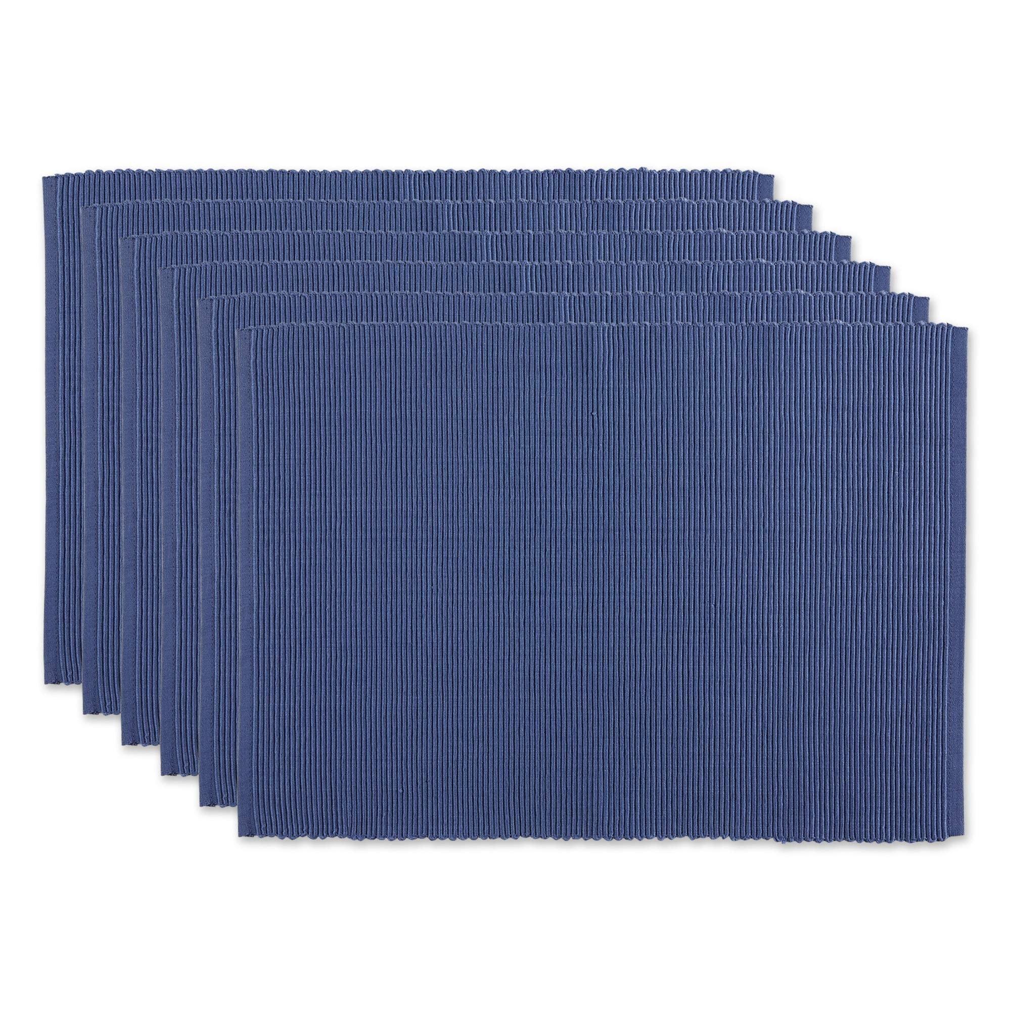 DII Modern Style Cotton Ribbed Placemat in French Blue (Set of 6)