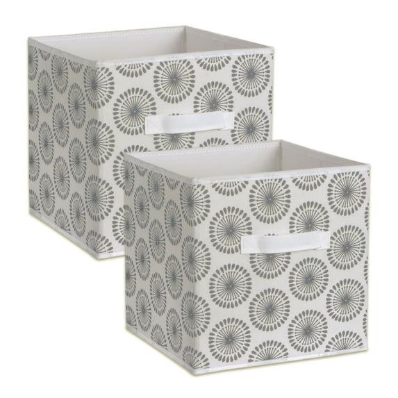 Design Imports Nonwoven Polyester Cube Starburst Gray Square 11X11X11