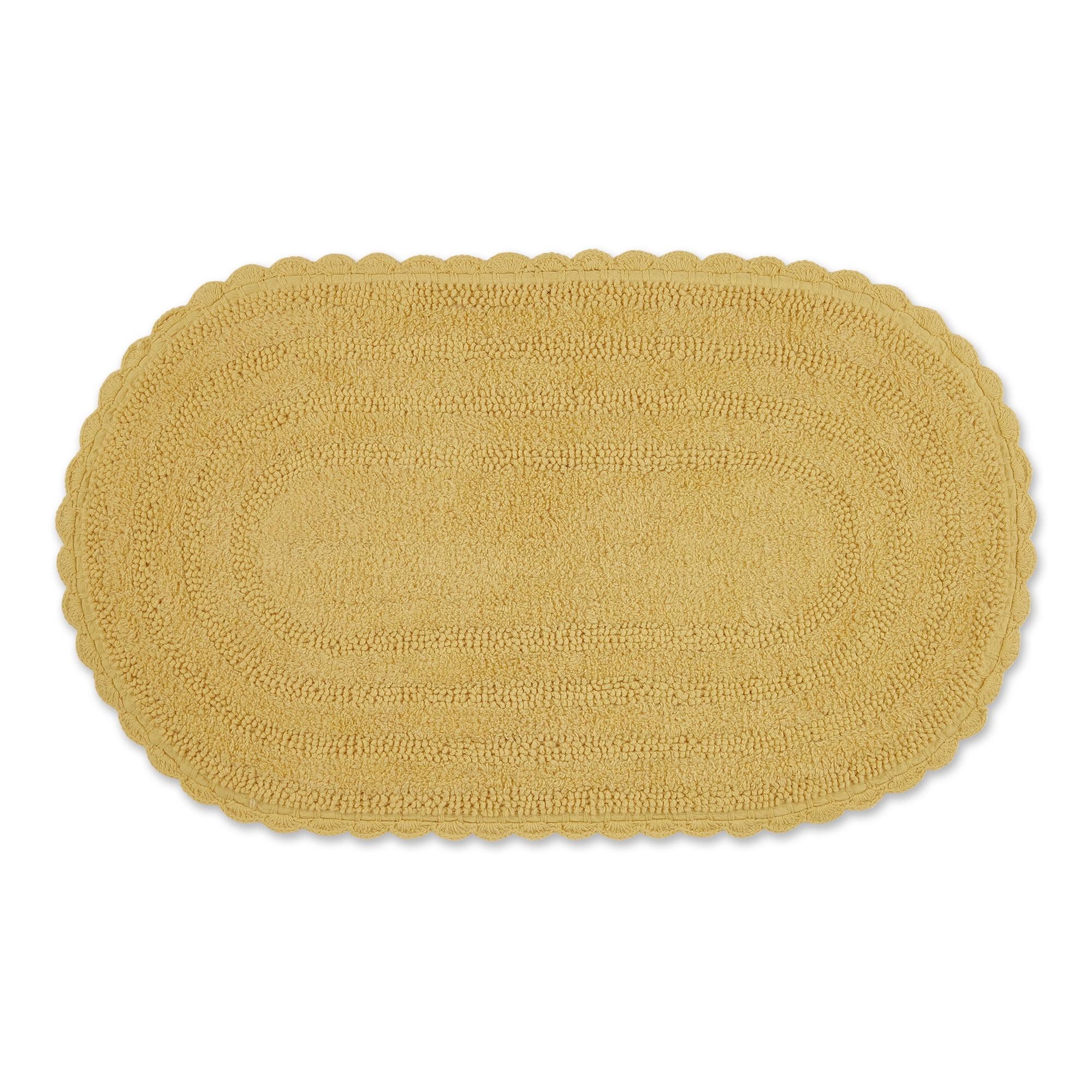 Design Imports Yellow Large Oval Crochet Bath Mat
