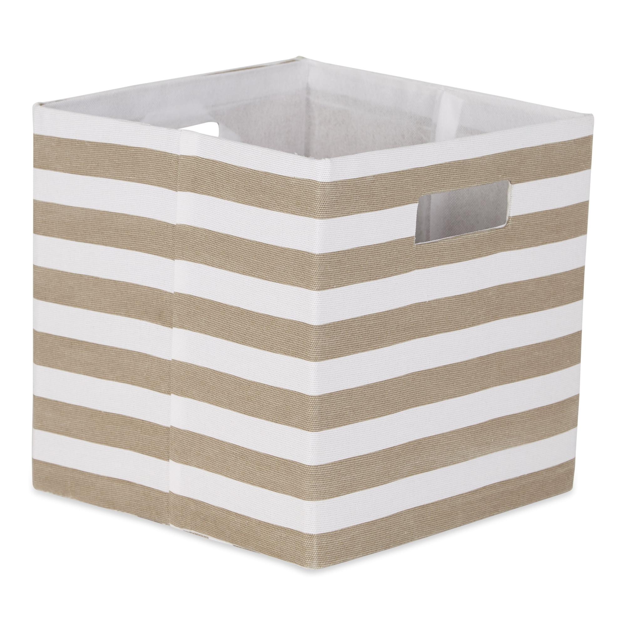 DII Polyester Cube Stripe Stone Square 13x13x13