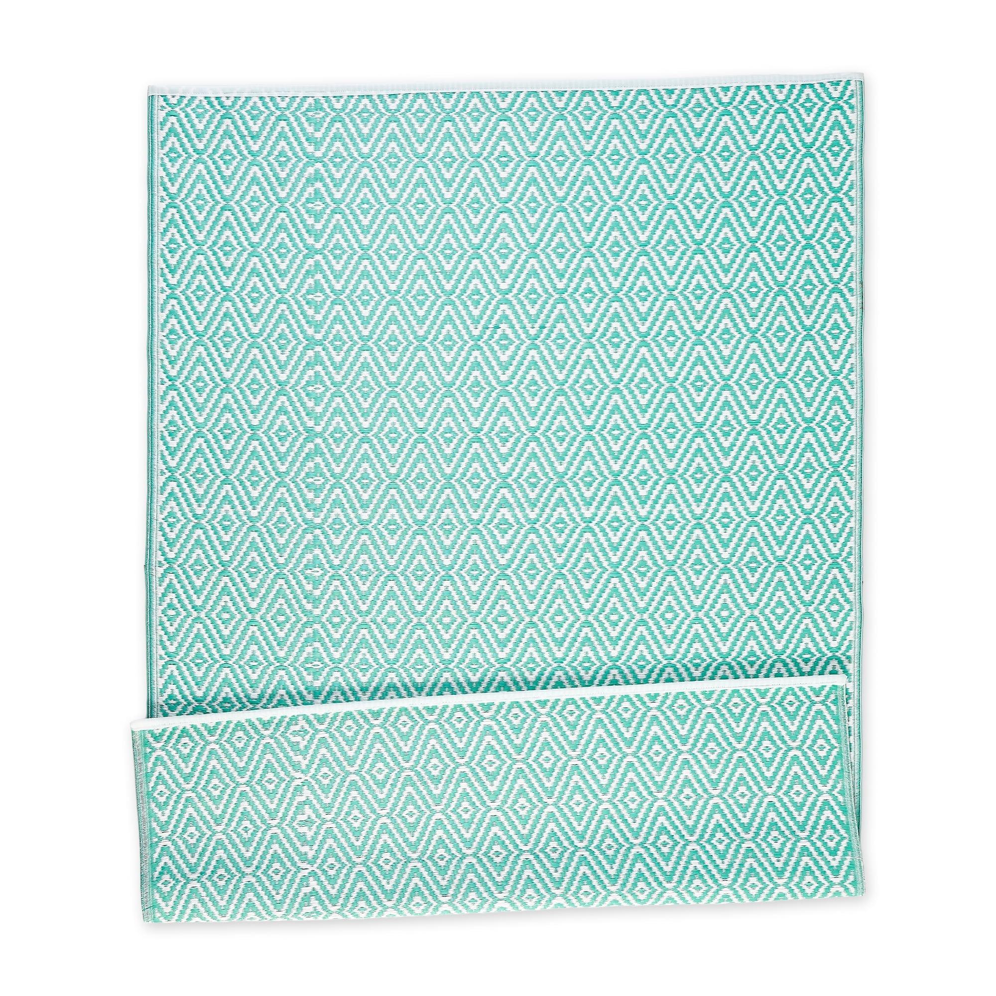 DII Reversible Indoor/Outdoor Diamond Woven Rug, 4x6', Aqua