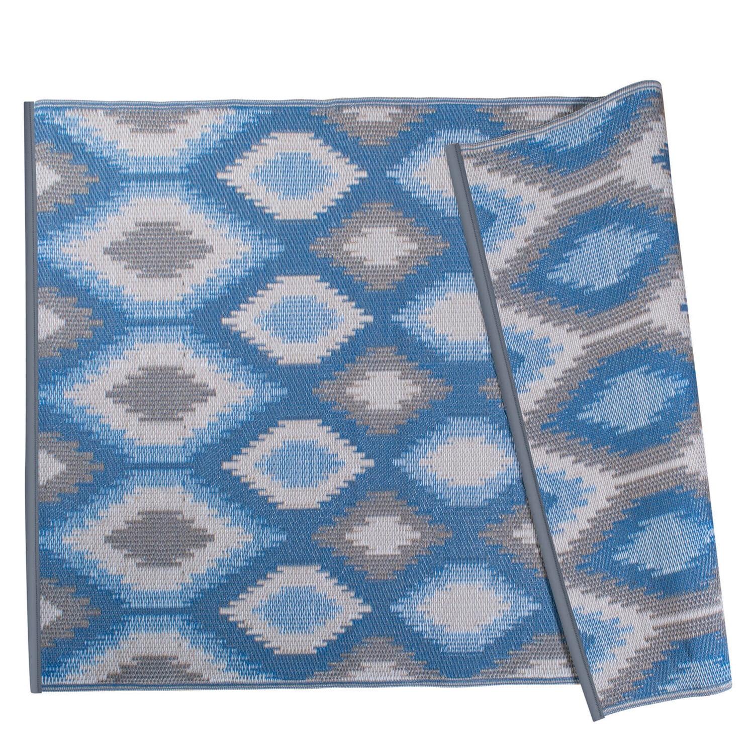 Blue Diamond Reversible 4' x 6' Synthetic Rug