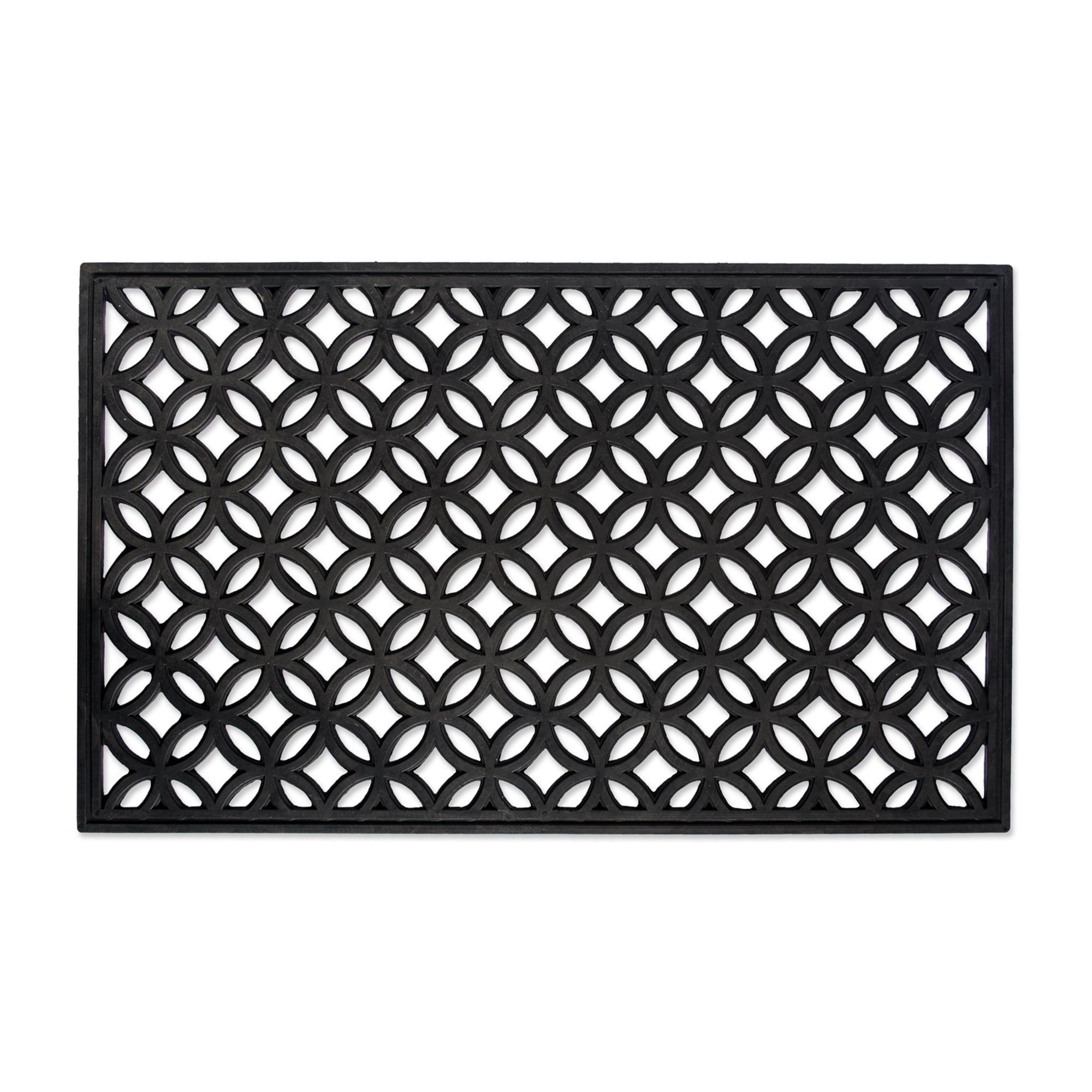 Lattice Pattern Recycled Rubber 30"x18" Outdoor Doormat