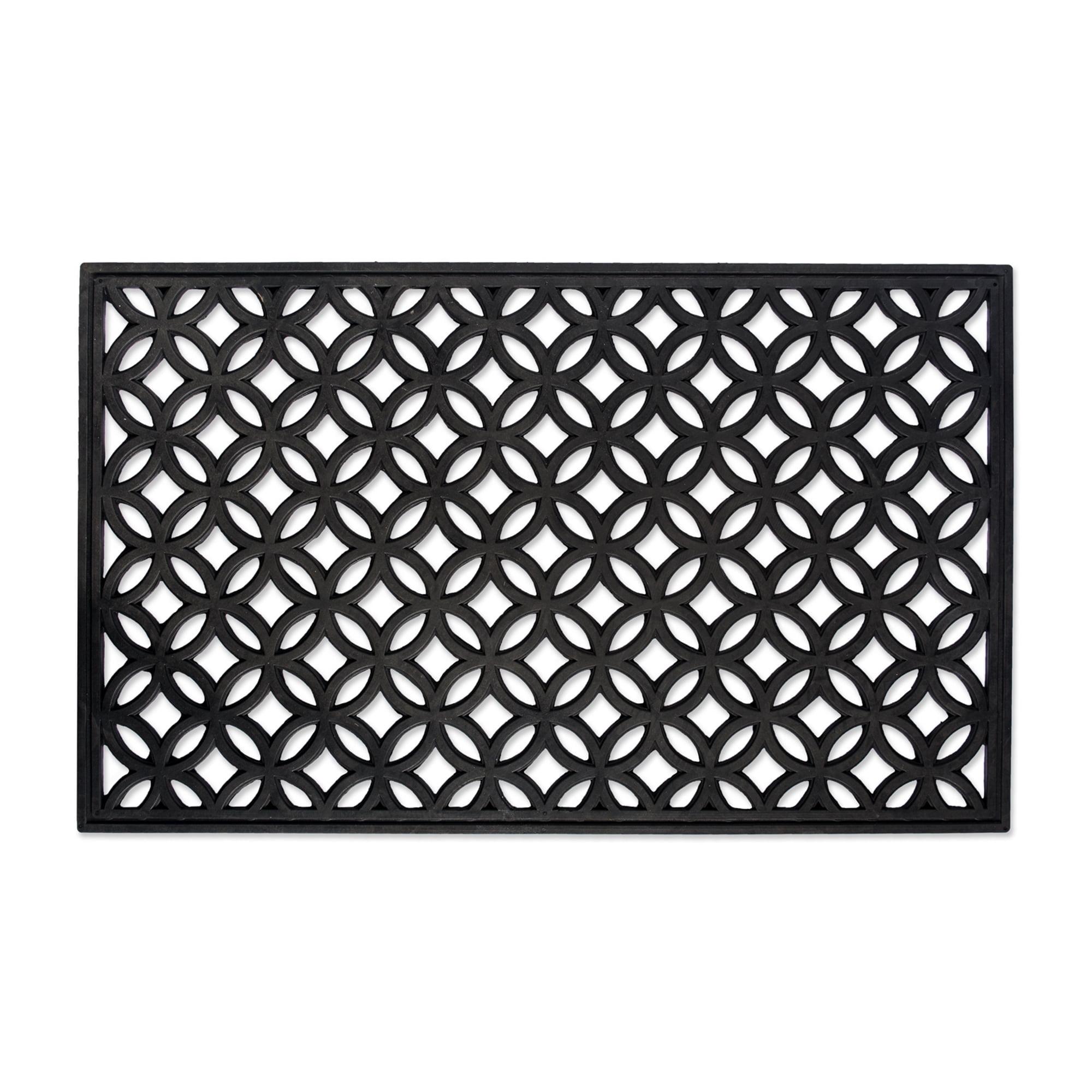 Lattice Pattern Recycled Rubber 30"x18" Outdoor Doormat