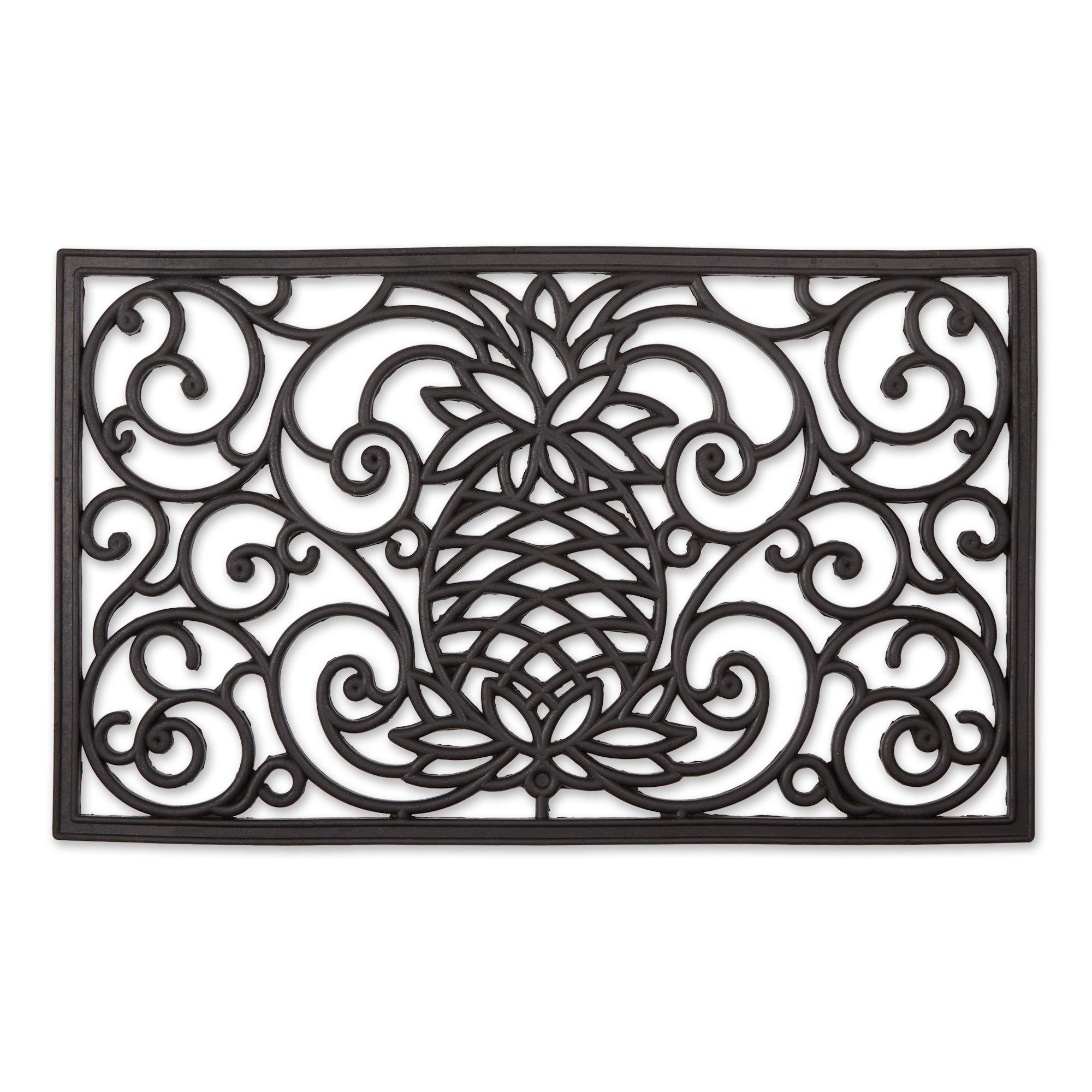 Design Imports Pineapple Scroll Rubber Doormat