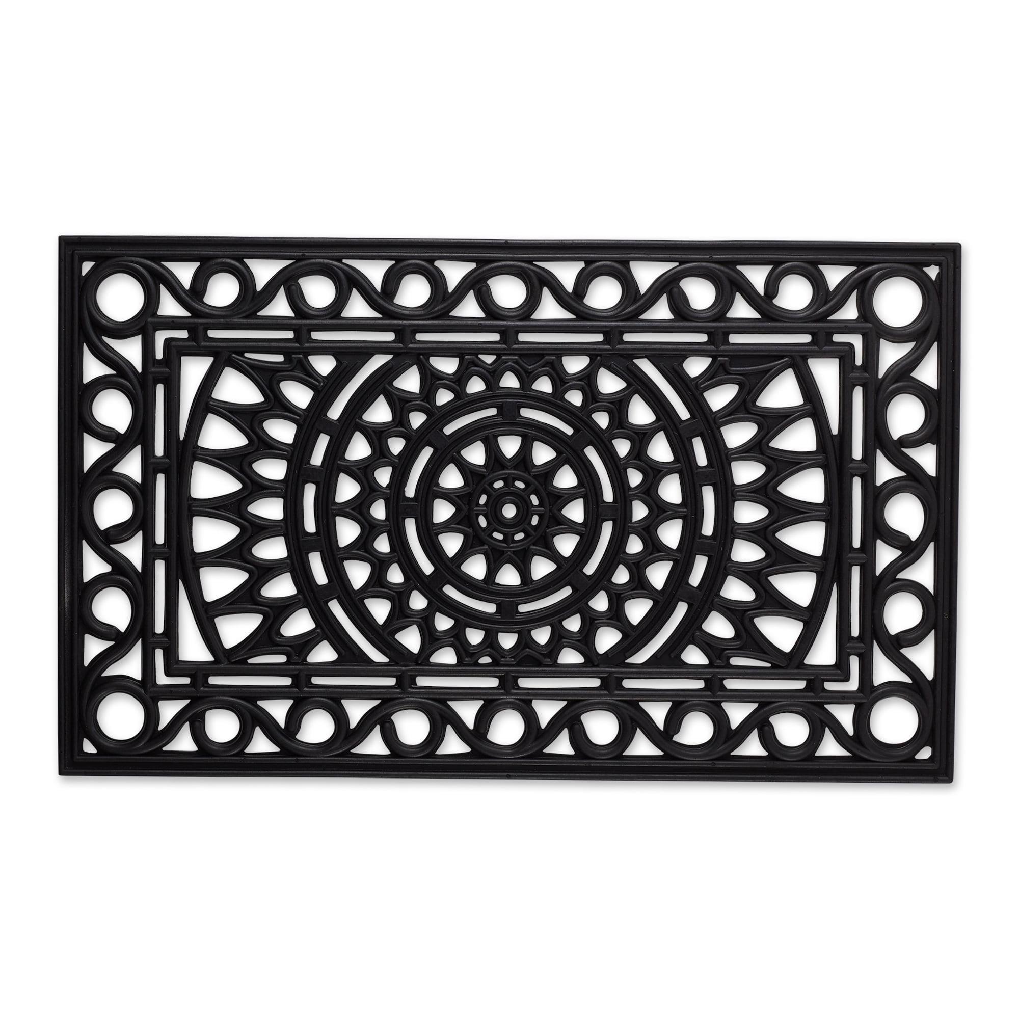 Sun Scroll Anti-Slip Rubber Outdoor Doormat, 18x30